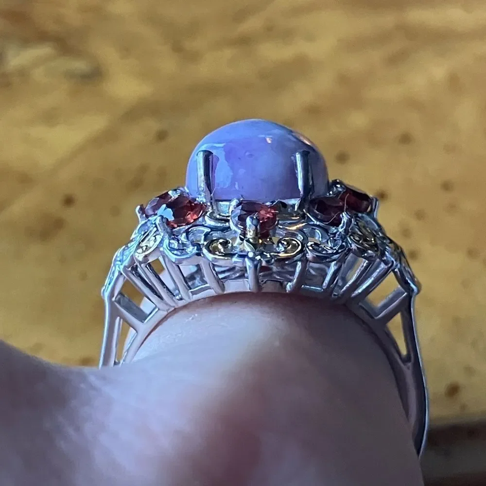 Utah Tiffany Red Garnet Sterling Silver Ring Size 9
